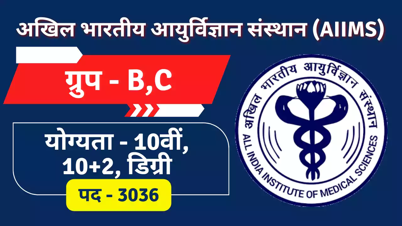 Common Recruitment Examination for AIIMS 2023 (CRE-AIIMS), 3036 Posts
