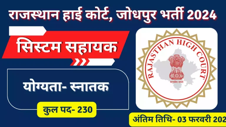 HC Raj System Assistant Recruitment 2023-24 Notification and Online Form